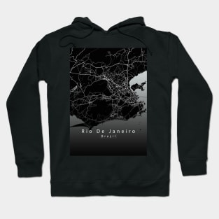 Rio de Janeiro Brazil City Map dark Hoodie